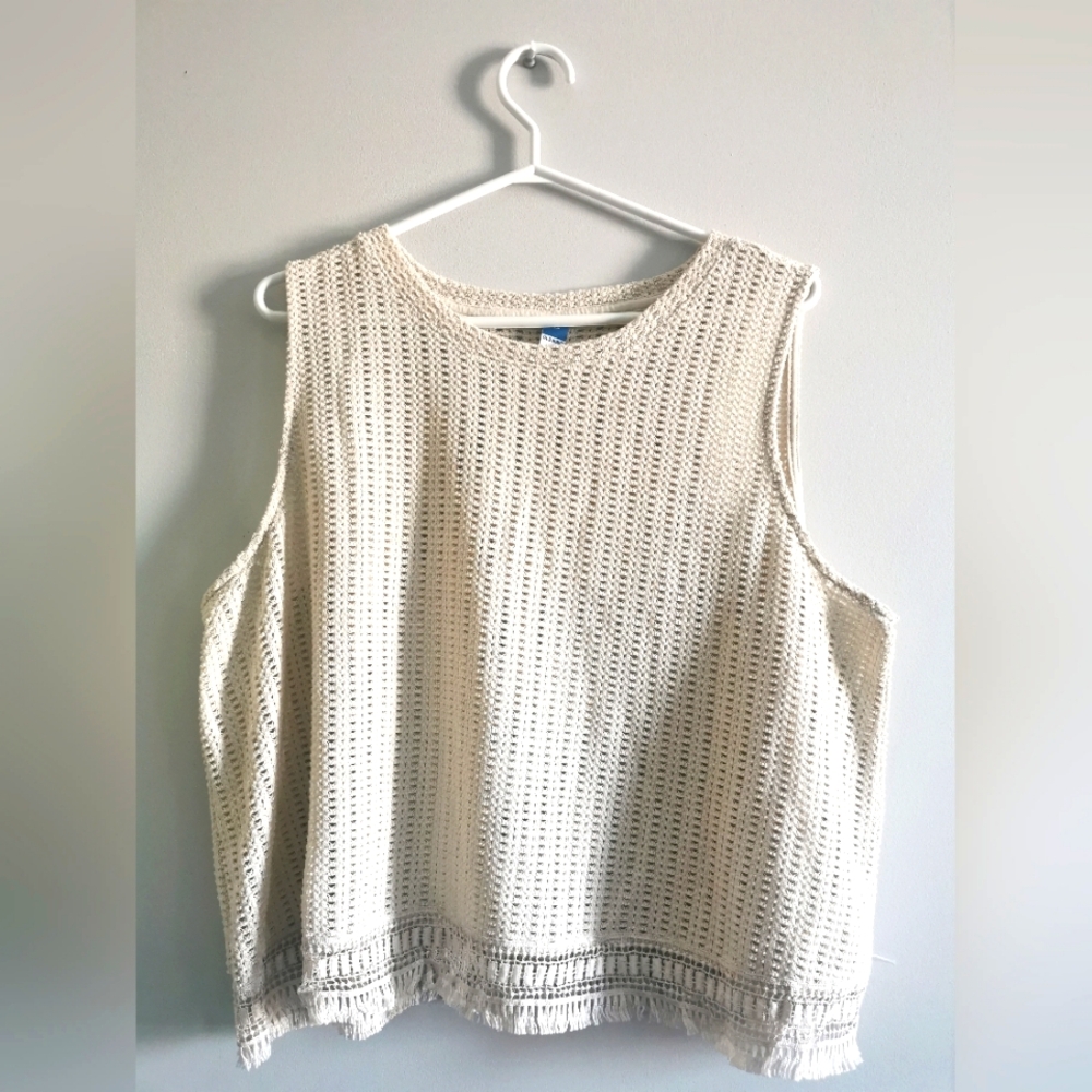 (3/$12) - Old Navy Women's Plus Cream Boho Sleeveless tank top. 2X